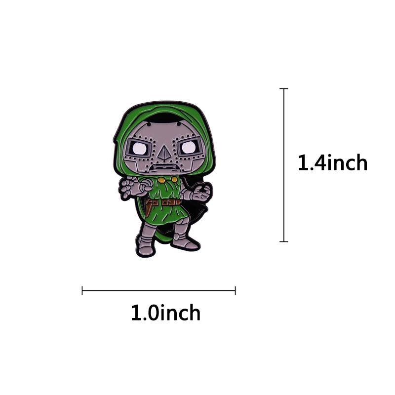 Pin de máscara MF DOOM, broche artístico de Hip Hop, insignia de dibujos animados
