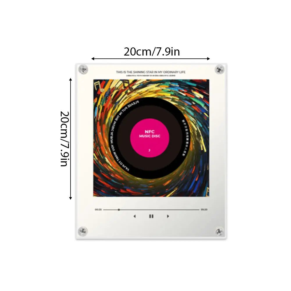 Reproductor de Música Acrílico con Parche Magnético NFC y Altavoz Integrado - Diseño Personalizable, No Requiere Teléfono, Reproducción Automática
