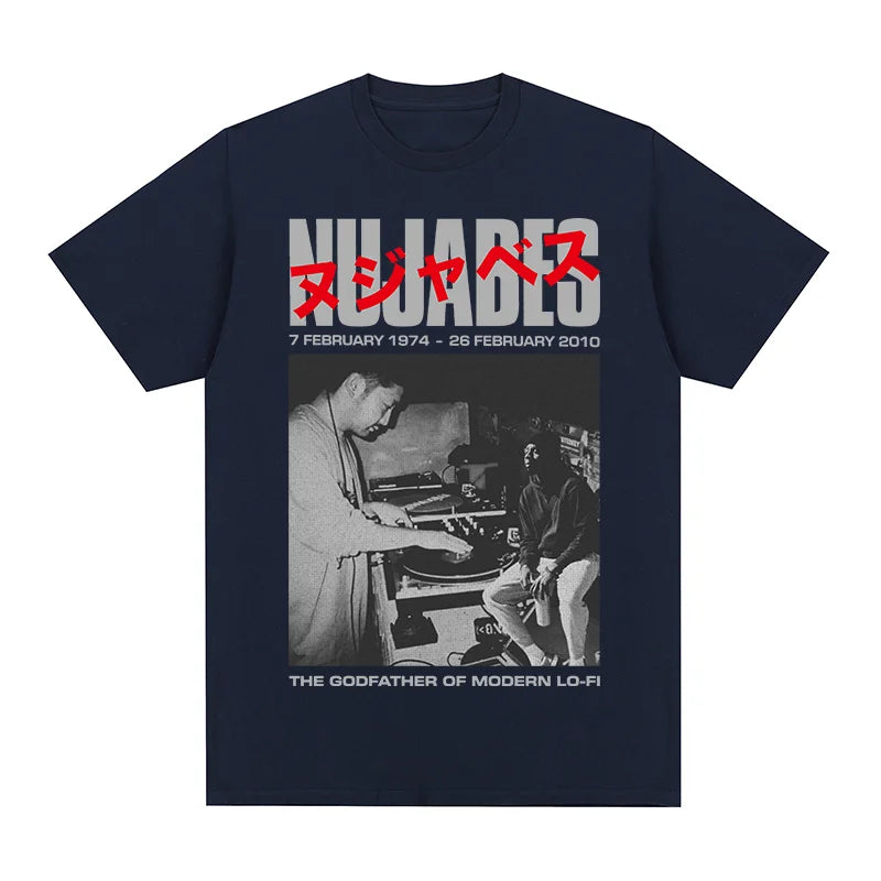 Camiseta Vintage Nujabes, el padrino de la música lo-fi moderna, arte japonés, Hip Hop, camiseta de algodón para hombre, nueva camiseta, tops para mujer