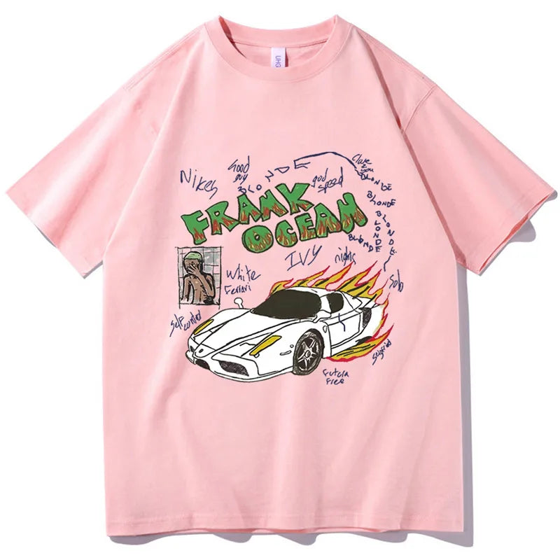 Camisetas de música R&B Frank O-ocean Blond, camisetas de moda para hombres y mujeres, camisetas geniales, ropa de verano 100% de algodón, camisetas de ritmo y blues
