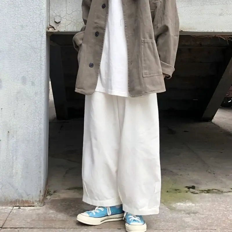 Pantalones de Hip Hop para mujer, moda de calle, primavera Otoño, minimalista, holgado, informal, coreano, sencillo, liso, combina con todo, ropa de trabajo para correr Ins