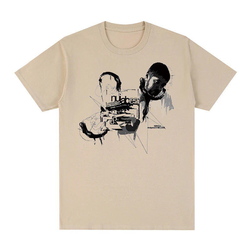 Nujabes-Camiseta Vintage para hombre y mujer, camisa de algodón con música metálica, tops
