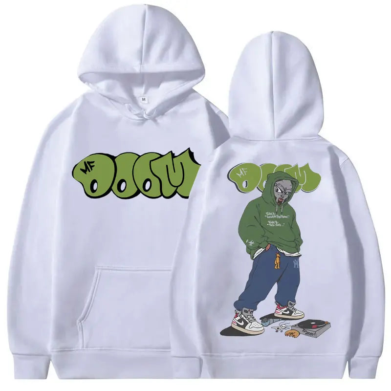 Sudadera con capucha con estampado gráfico de rapero Mf Doom para hombre y mujer, sudadera de lana de gran tamaño de Hip Hop, sudaderas con capucha de tendencia a la moda para hombre, Streetwea