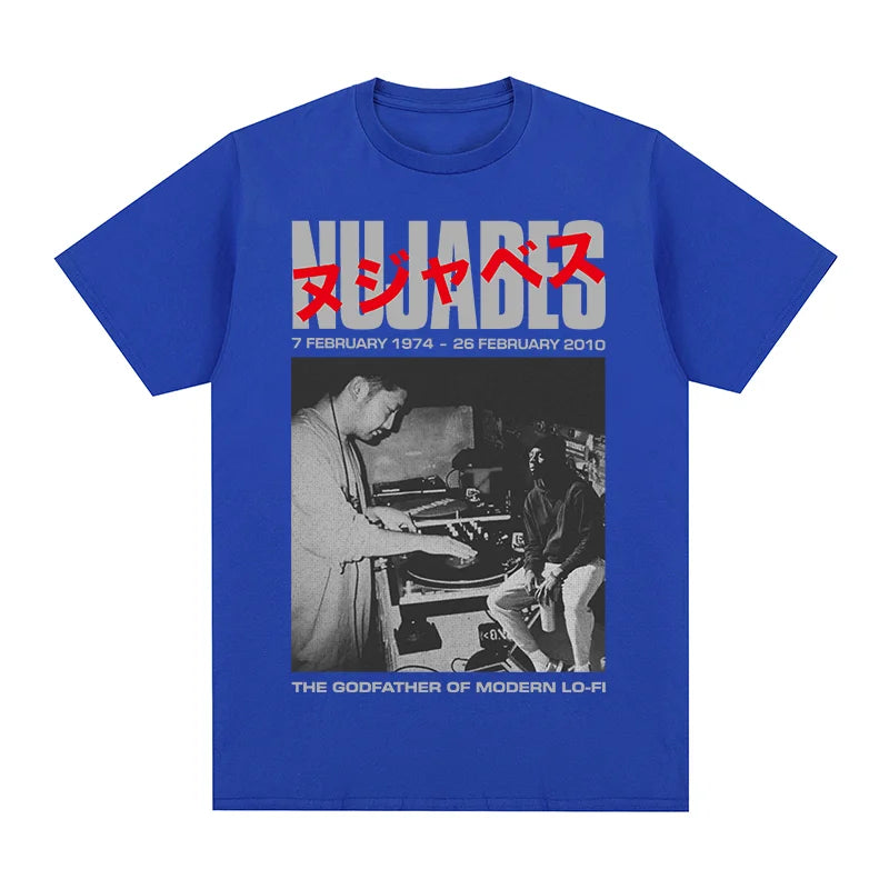 Camiseta Vintage Nujabes, el padrino de la música lo-fi moderna, arte japonés, Hip Hop, camiseta de algodón para hombre, nueva camiseta, tops para mujer