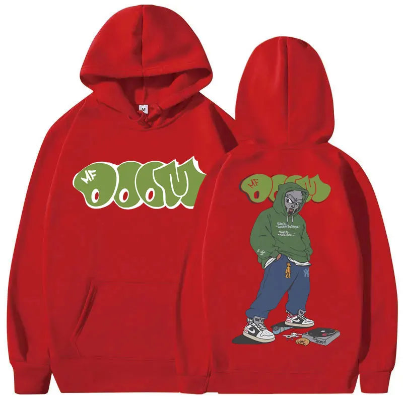 Sudadera con capucha con estampado gráfico de rapero Mf Doom para hombre y mujer, sudadera de lana de gran tamaño de Hip Hop, sudaderas con capucha de tendencia a la moda para hombre, Streetwea