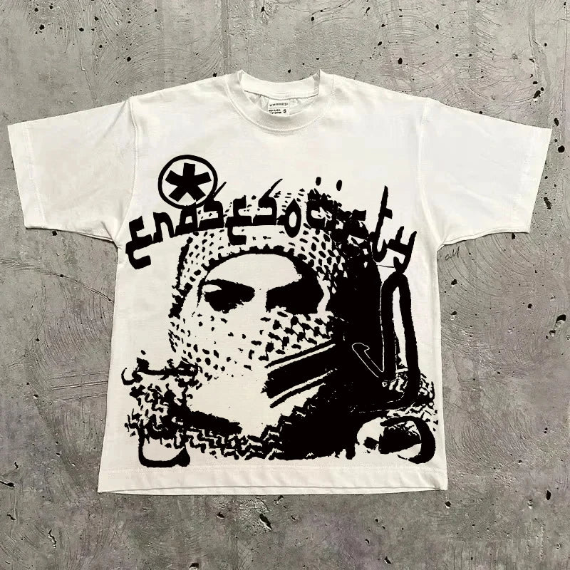 Camiseta gráfica para hombre y mujer, Top Vintage, ropa informal estilo Hip Hop, camiseta de gran tamaño, ropa informal de manga corta, camiseta de moda de verano