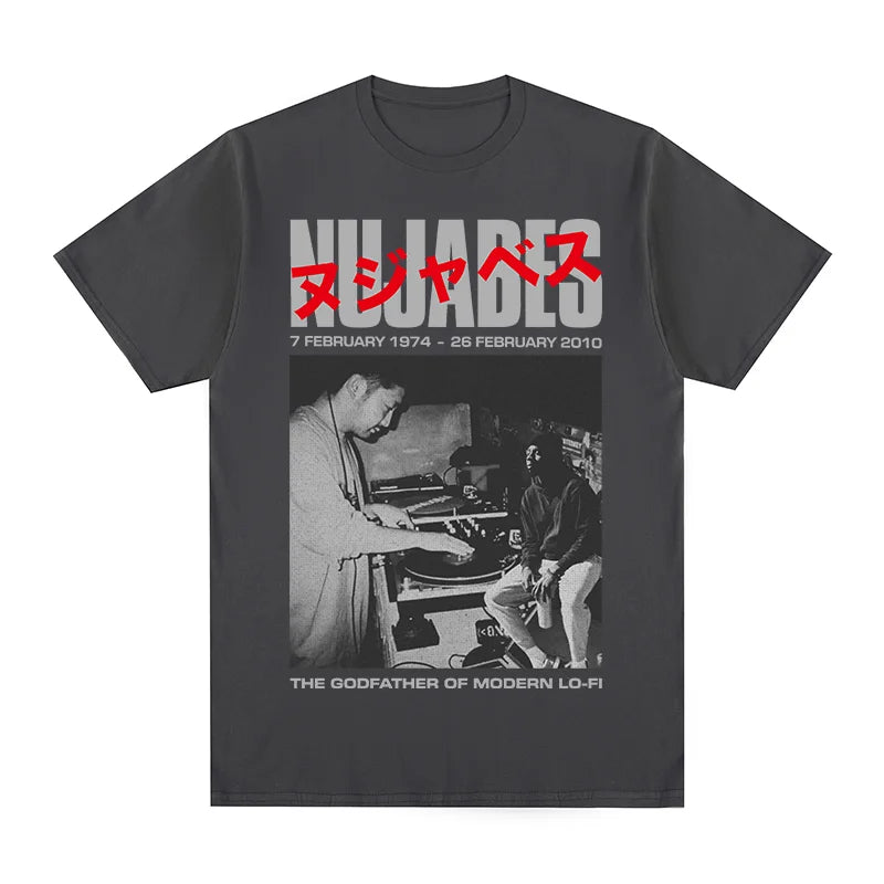 Camiseta Vintage Nujabes, el padrino de la música lo-fi moderna, arte japonés, Hip Hop, camiseta de algodón para hombre, nueva camiseta, tops para mujer