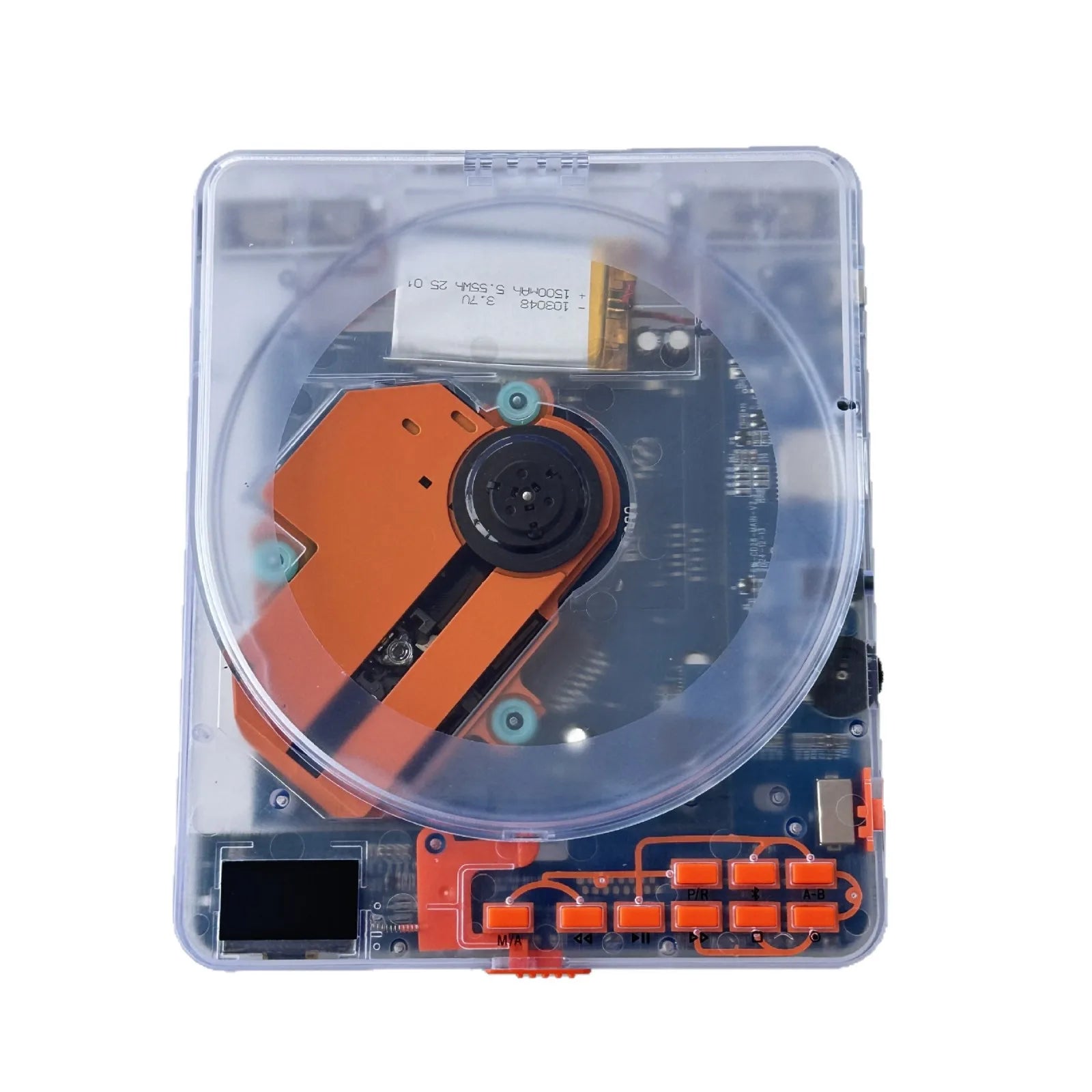 Reproductor de CD portátil transparente CD28, Walkman, reproductor de discos, reproductor de CD con transmisor Bluetooth