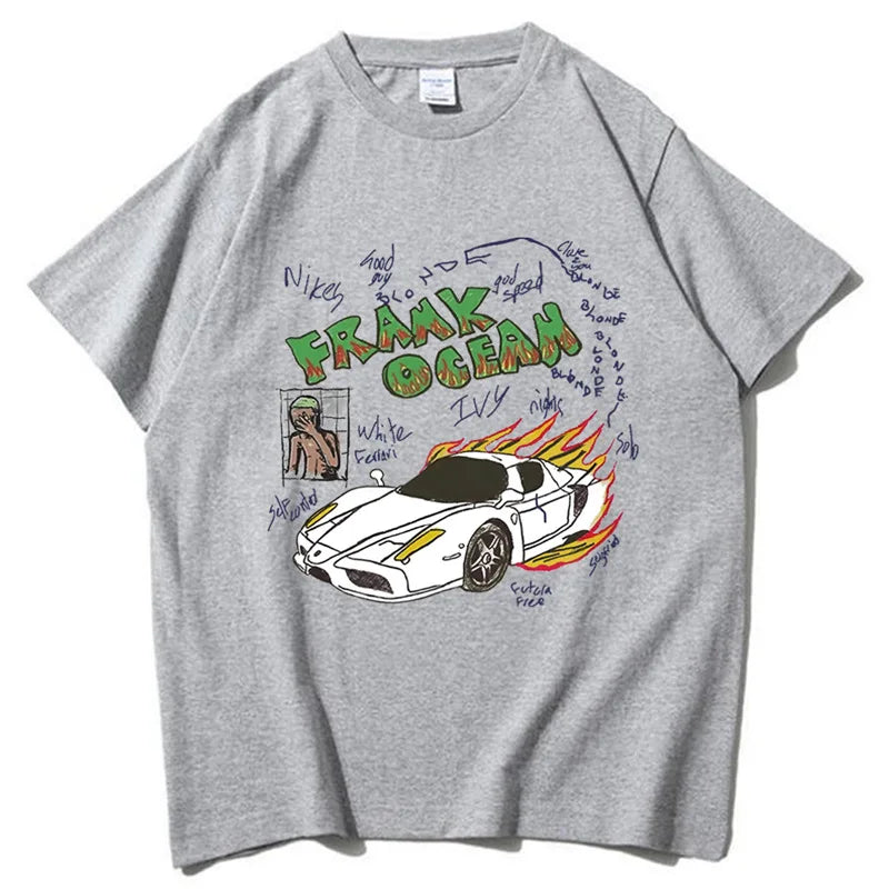 Camisetas de música R&B Frank O-ocean Blond, camisetas de moda para hombres y mujeres, camisetas geniales, ropa de verano 100% de algodón, camisetas de ritmo y blues