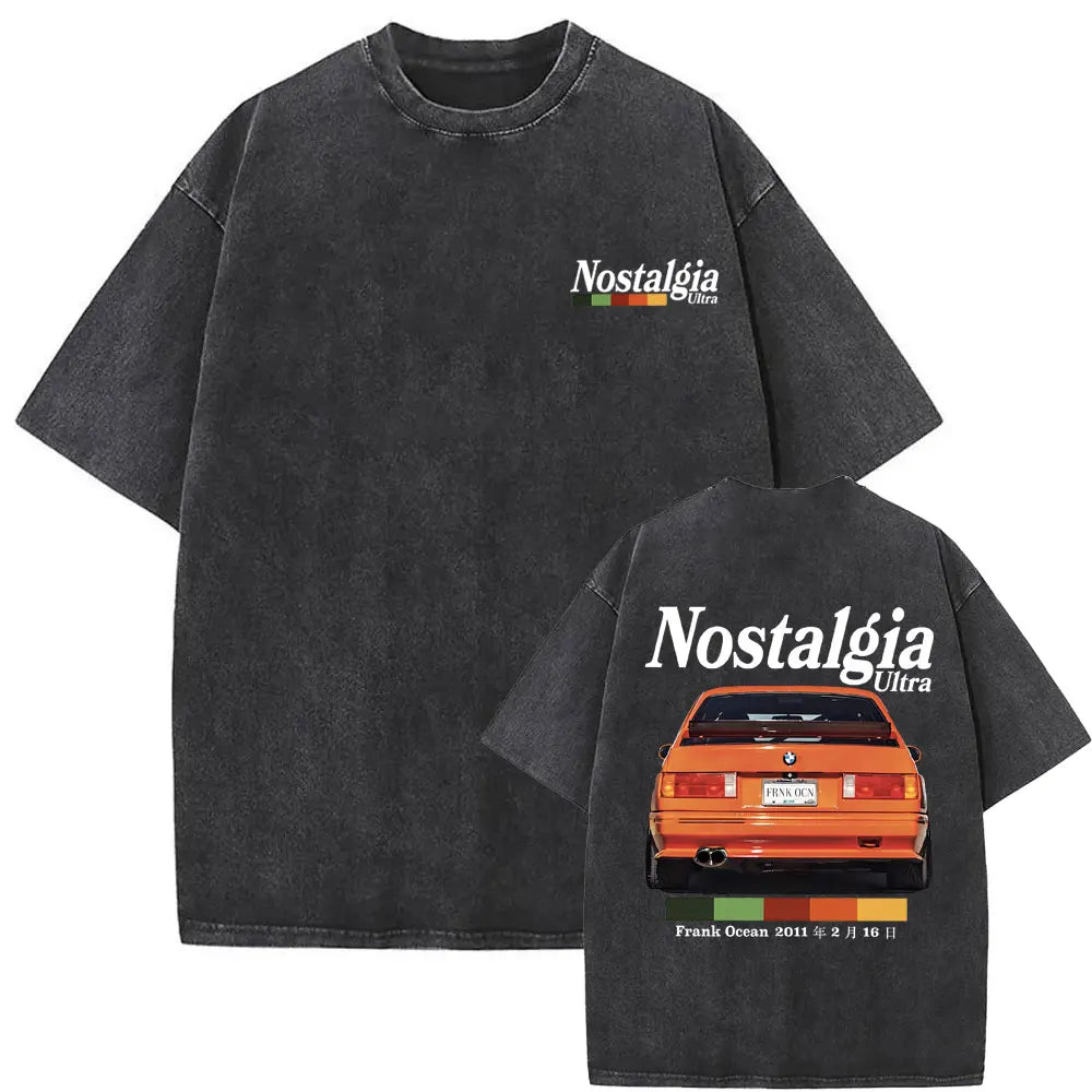 Camiseta lavada Vintage rapero Frank para hombre y mujer, camisa de gran tamaño con gráfico Rubio, estilo Hip Hop, informal, a la moda