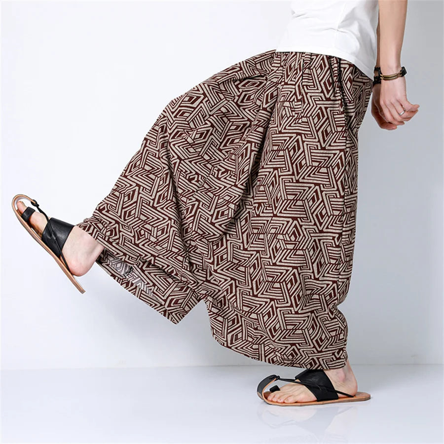 Pantalones Harem de tendencia Hip Hop para hombre, ropa informal suelta informal, pantalones para correr con estampado Retro, pantalones de pierna ancha, pantalones de chándal para hombre de gran tamaño