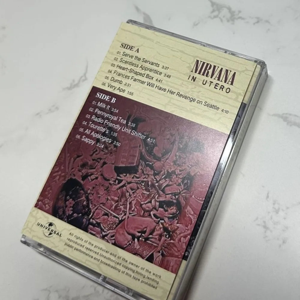 Cassette Nuevo Sellado del Álbum Nirvana In Utero con Libro de Letras