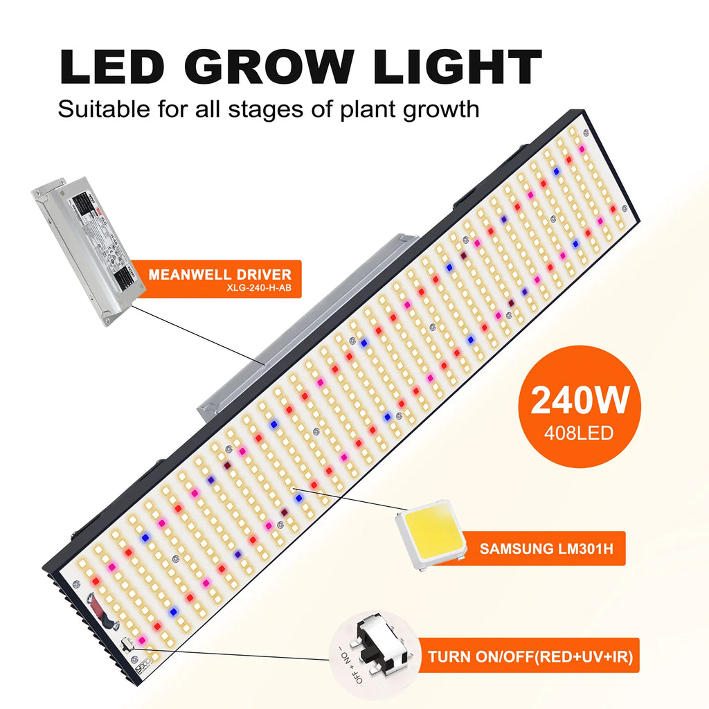 Nuevo 2024Sam-sungLM301H luz LED de cultivo espectro completo 720W luz de crecimiento de plantas para invernadero interior lámpara de cultivo de plantas hidropónicas