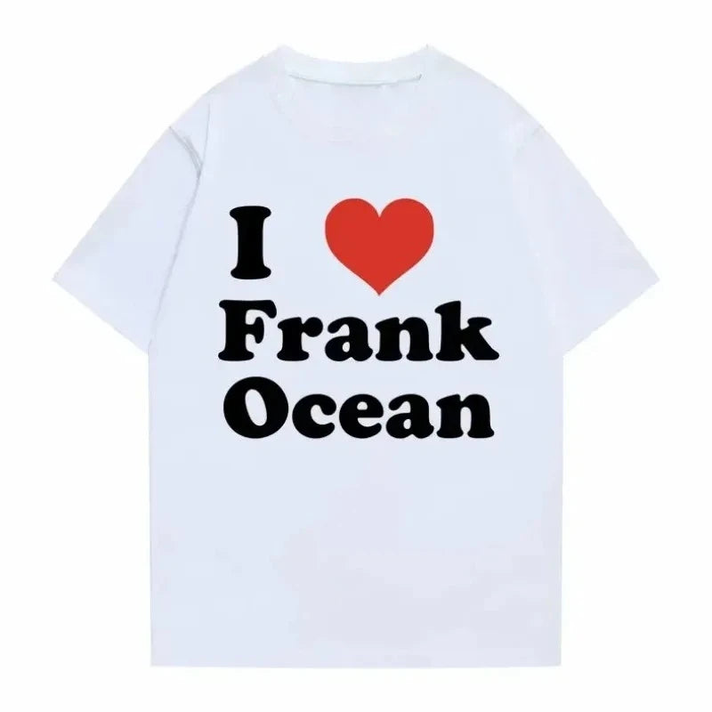 Camisetas I Love Frank para hombre y mujer, camiseta rubia de tendencia Hip Hop, camiseta de moda oceánica, ropa de calle de manga corta para rapero para mujer