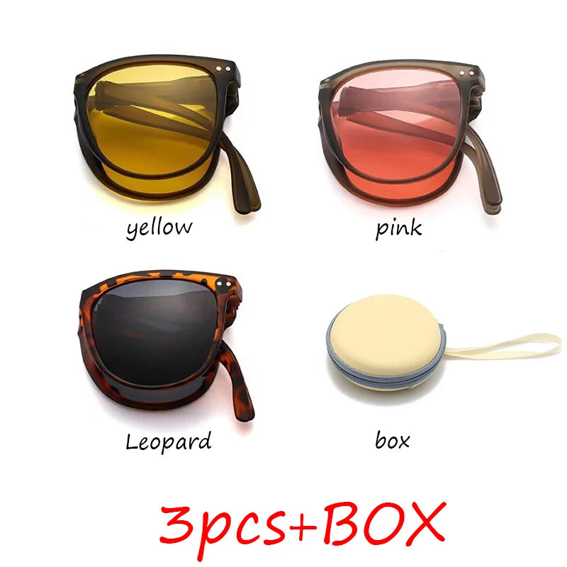 Gafas de sol plegables, portátiles, protección solar ultraligera, protección UV, gafas de sol tanto para hombres como para mujeres.