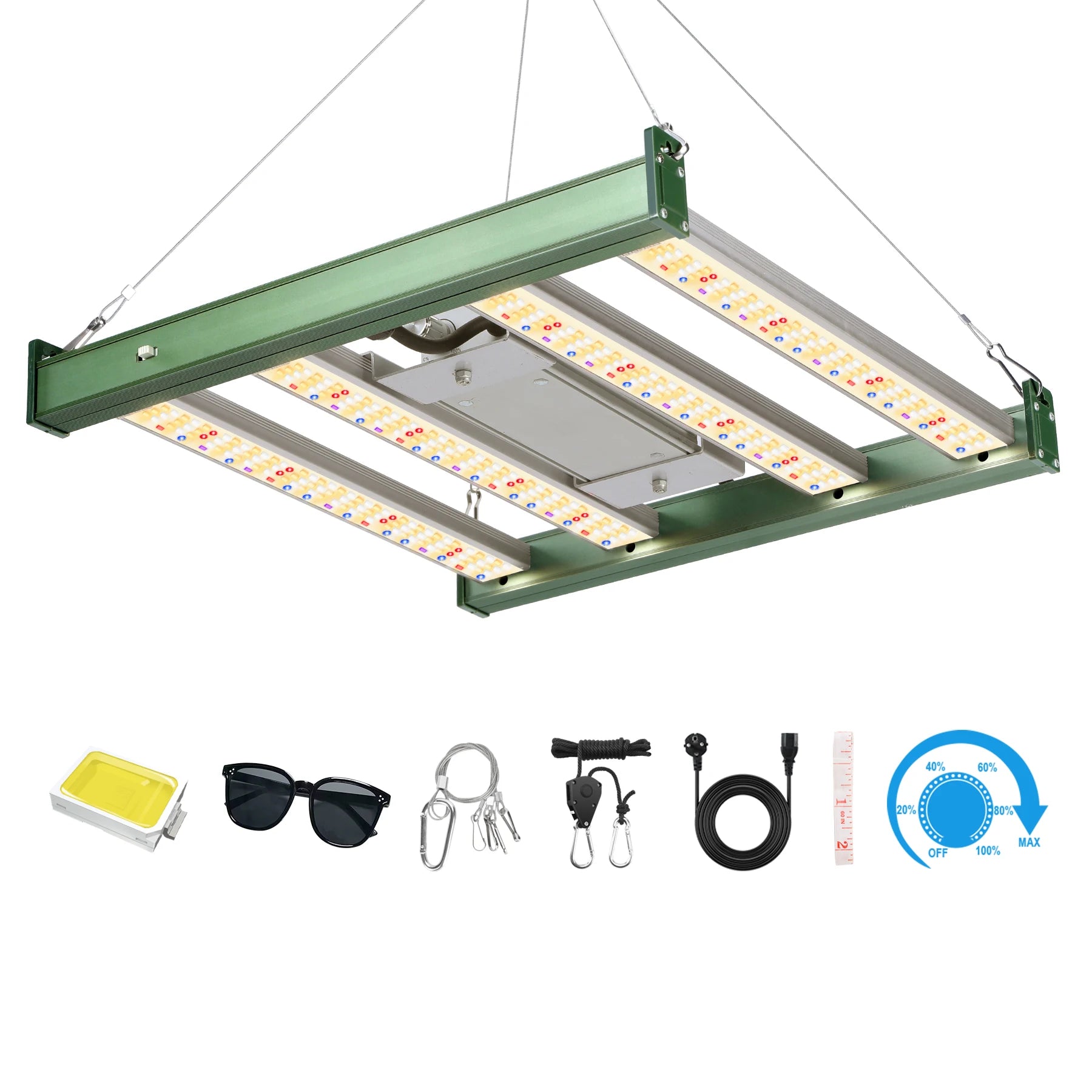Lámpara LED para plantas de 2000W/1200W, lámpara LED de cultivo de modo Dual VEG Bloom regulable doble, lámpara para plantas luces de cultivo de espectro completo