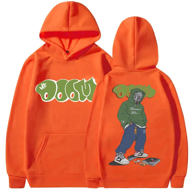 Sudadera con capucha con estampado gráfico de rapero Mf Doom para hombre y mujer, sudadera de lana de gran tamaño de Hip Hop, sudaderas con capucha de tendencia a la moda para hombre, Streetwea
