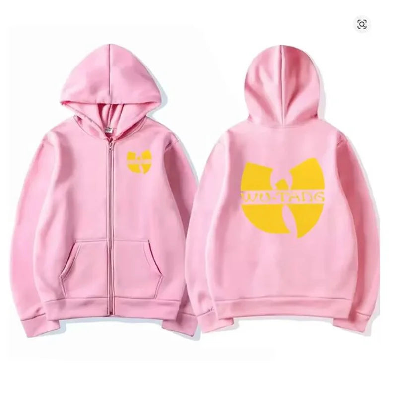 Sudadera con capucha con gráficos Hip Hop Années 90 Wu Clan T-Tangs para hombre y mujer, chaqueta punk con cremallera, abrigo gótico de manga larga de lana, ropa de calle holgada