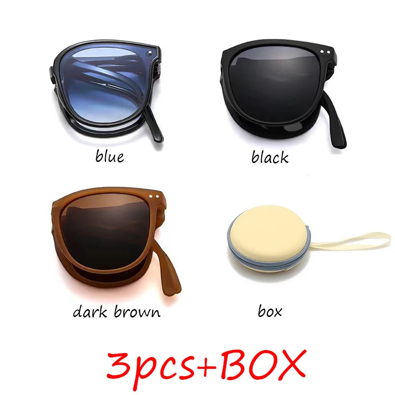 Gafas de sol plegables, portátiles, protección solar ultraligera, protección UV, gafas de sol tanto para hombres como para mujeres.