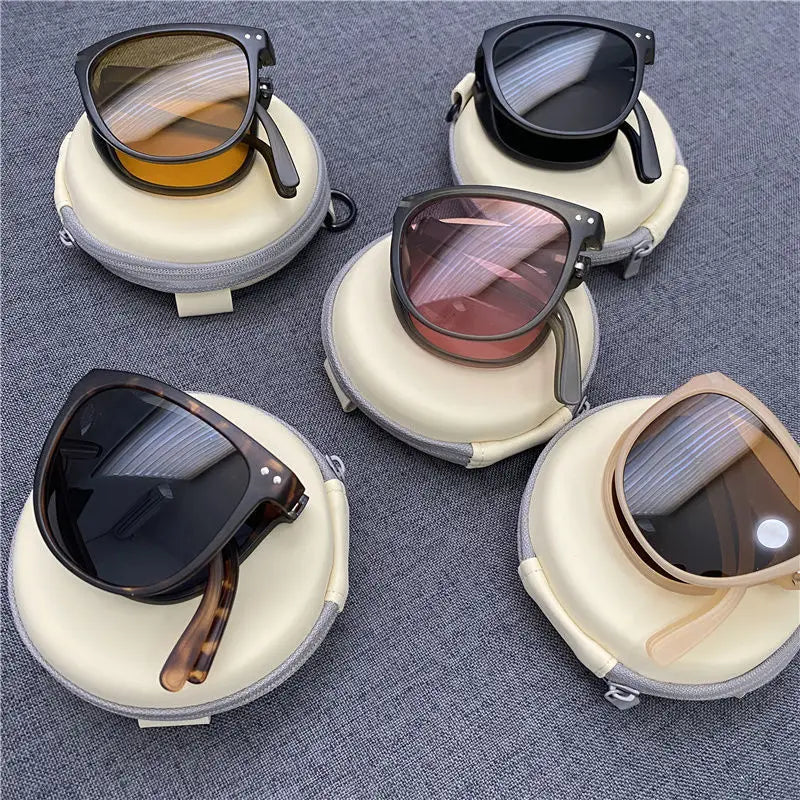 Gafas de sol plegables, portátiles, protección solar ultraligera, protección UV, gafas de sol tanto para hombres como para mujeres.