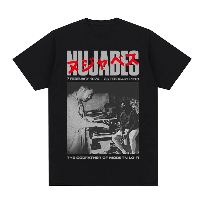 Camiseta Vintage Nujabes, el padrino de la música lo-fi moderna, arte japonés, Hip Hop, camiseta de algodón para hombre, nueva camiseta, tops para mujer