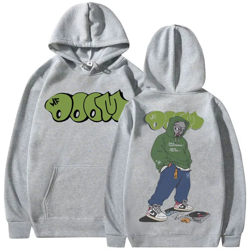 Sudadera con capucha con estampado gráfico de rapero Mf Doom para hombre y mujer, sudadera de lana de gran tamaño de Hip Hop, sudaderas con capucha de tendencia a la moda para hombre, Streetwea