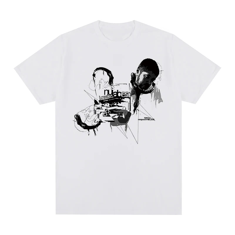 Nujabes-Camiseta Vintage para hombre y mujer, camisa de algodón con música metálica, tops