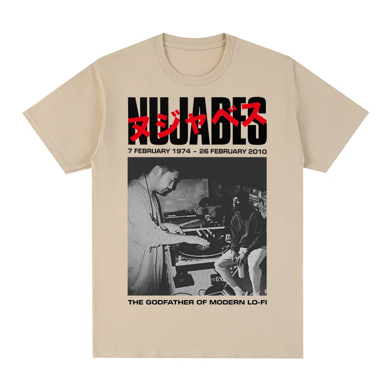 Camiseta Vintage Nujabes, el padrino de la música lo-fi moderna, arte japonés, Hip Hop, camiseta de algodón para hombre, nueva camiseta, tops para mujer
