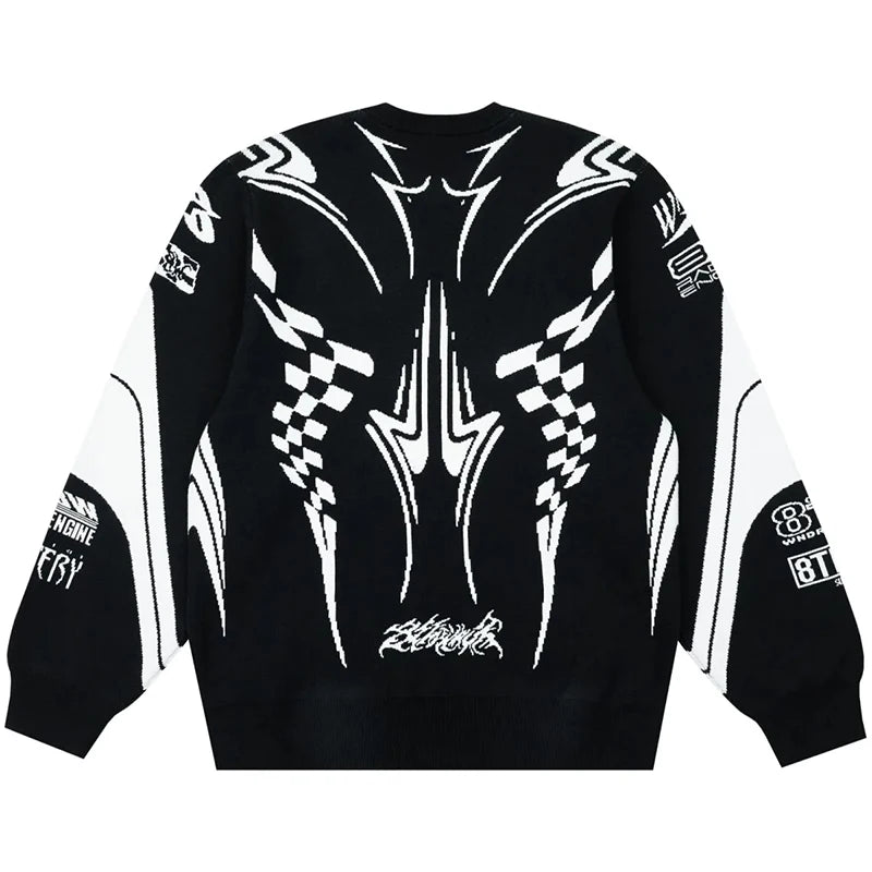 Suéter de invierno para hombre, abrigo de punto, Tops góticos de manga larga de gran tamaño, ropa de calle de moda coreana Y2k, jersey de Harajuku, ropa