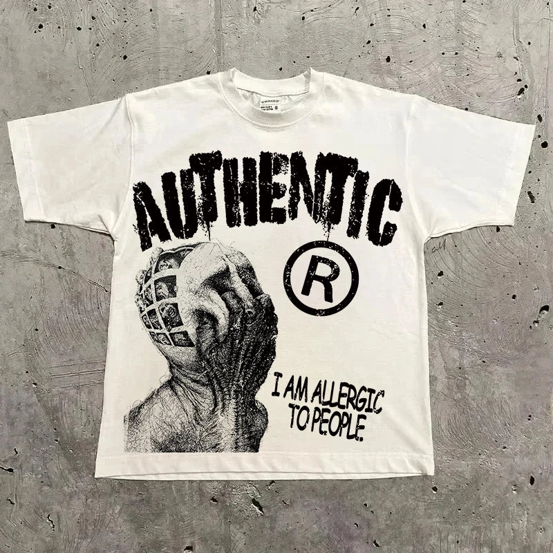 Camiseta gráfica para hombre y mujer, Top Vintage, ropa informal estilo Hip Hop, camiseta de gran tamaño, ropa informal de manga corta, camiseta de moda de verano
