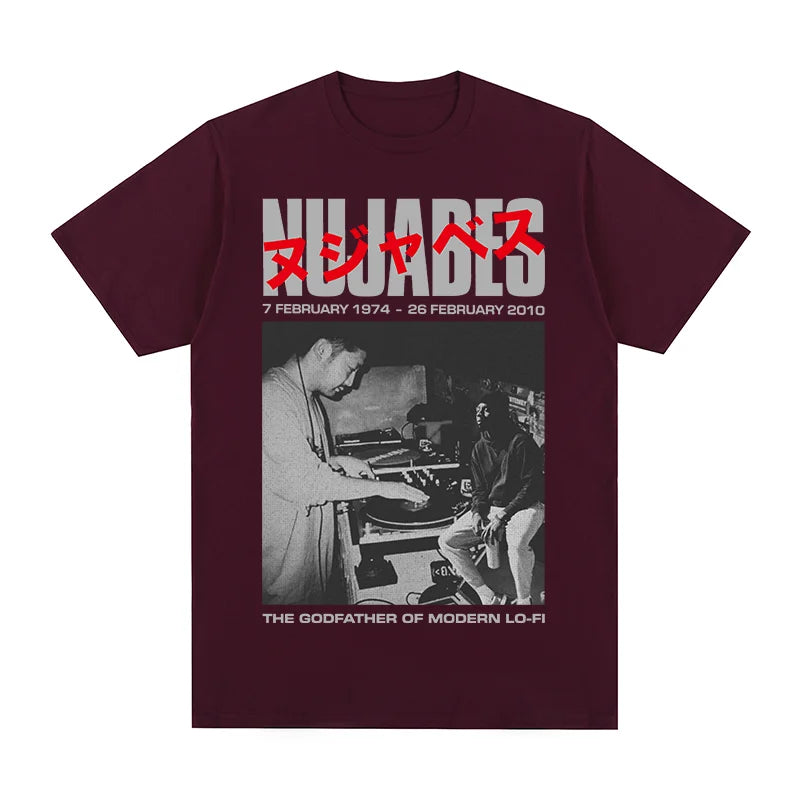 Camiseta Vintage Nujabes, el padrino de la música lo-fi moderna, arte japonés, Hip Hop, camiseta de algodón para hombre, nueva camiseta, tops para mujer