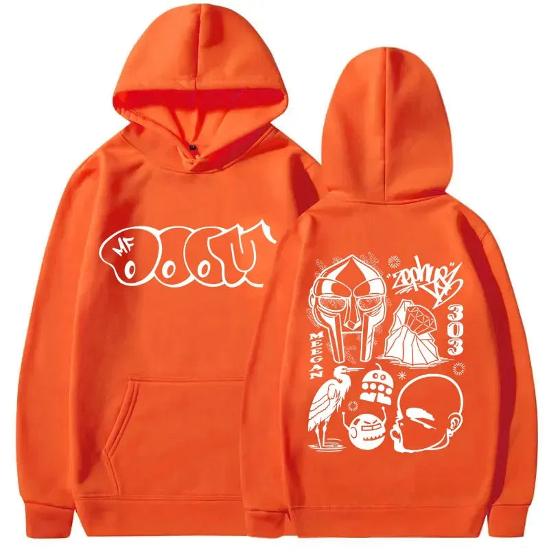 Rapero Mf Doom Madvillain Metal Face estampado gráfico Sudadera con capucha hombres mujeres Hip Hop moda sudadera hombres polar sudaderas con capucha de gran tamaño