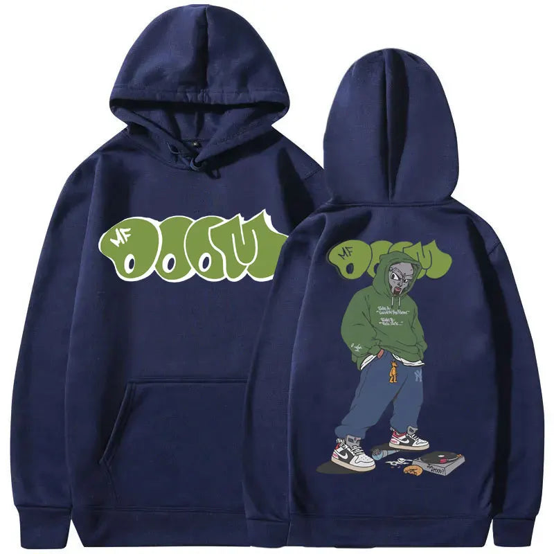Sudadera con capucha con estampado gráfico de rapero Mf Doom para hombre y mujer, sudadera de lana de gran tamaño de Hip Hop, sudaderas con capucha de tendencia a la moda para hombre, Streetwea