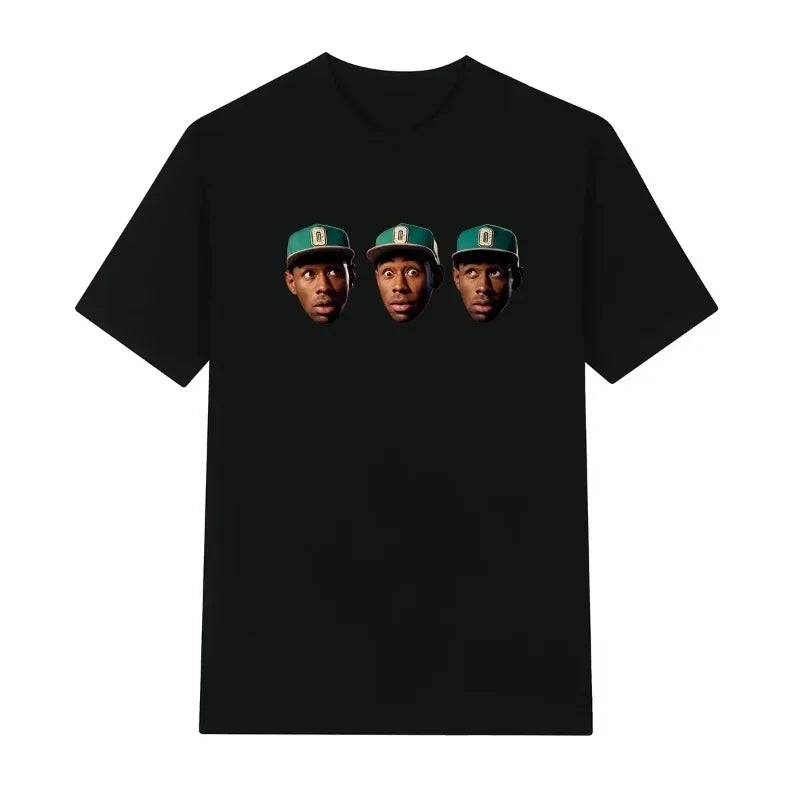 Camiseta con patrón de cabeza de Tyler The Creator, camiseta de manga corta de verano para mujer, camiseta Retro Hip Hop Rap Singer Cactus Jack, Top Y2k