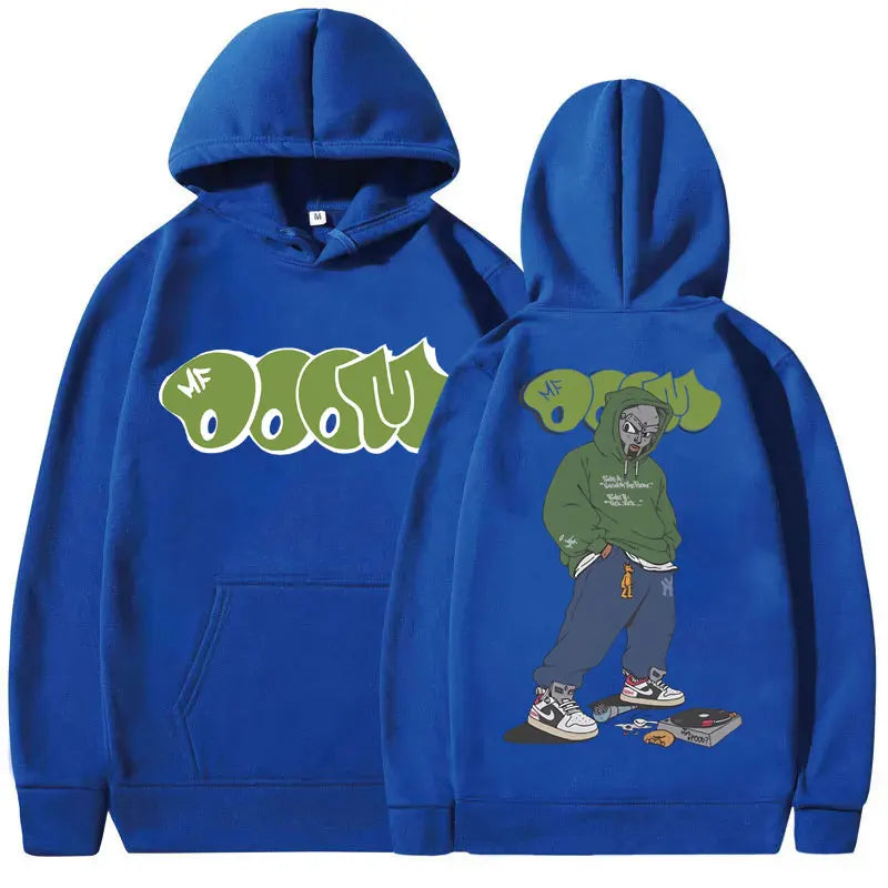 Sudadera con capucha con estampado gráfico de rapero Mf Doom para hombre y mujer, sudadera de lana de gran tamaño de Hip Hop, sudaderas con capucha de tendencia a la moda para hombre, Streetwea