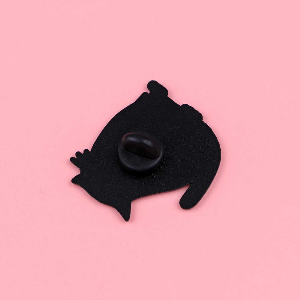 Primero de todo, soy una delicia: Pin de esmalte de gato negro lindo, broche, pin de solapa, insignia, accesorios de ropa, joyería de moda, regalos