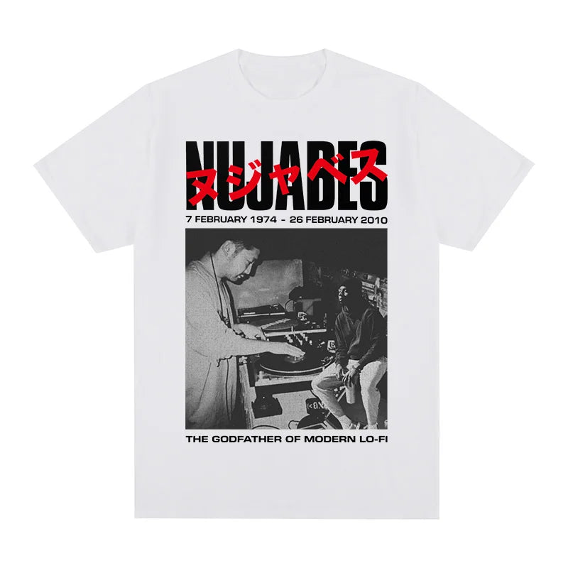 Camiseta Vintage Nujabes, el padrino de la música lo-fi moderna, arte japonés, Hip Hop, camiseta de algodón para hombre, nueva camiseta, tops para mujer