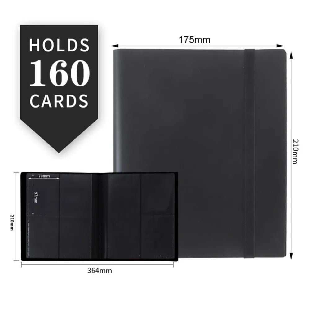 Álbum para 160 Tarjetas, Carpeta con 4 Bolsillos, Apta para Tarjetas de Pokémon, Yugioh, Béisbol, Fútbol y Otros Deportes