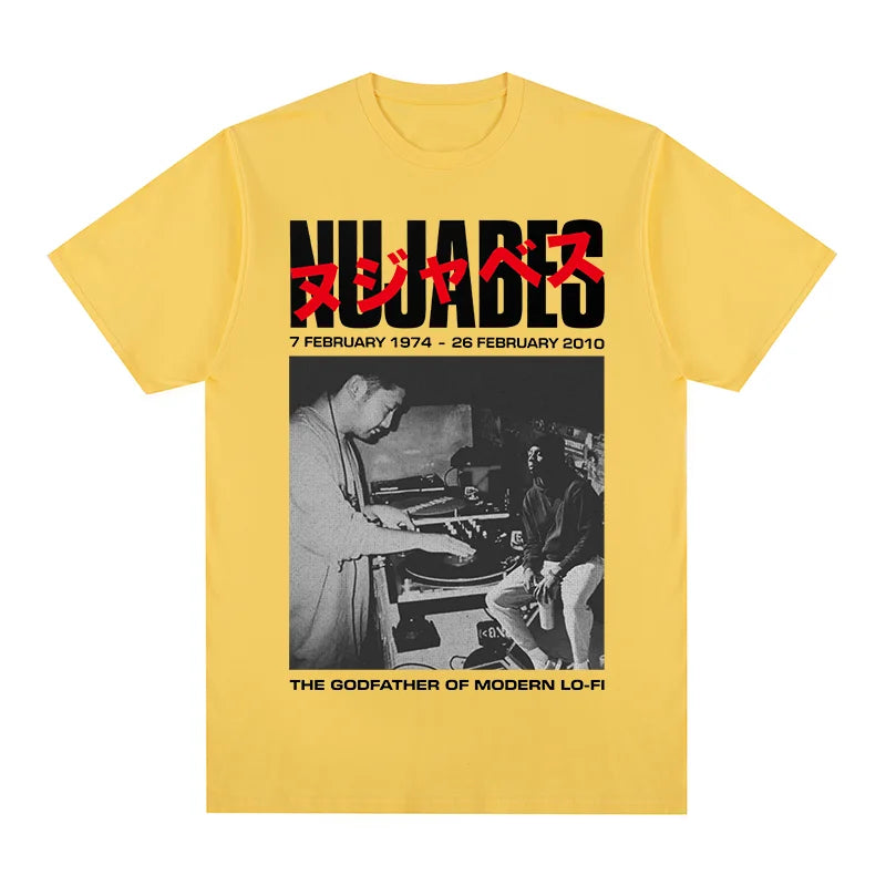 Camiseta Vintage Nujabes, el padrino de la música lo-fi moderna, arte japonés, Hip Hop, camiseta de algodón para hombre, nueva camiseta, tops para mujer