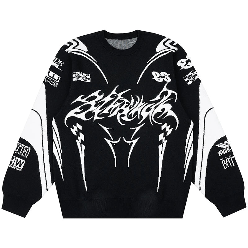 Suéter de invierno para hombre, abrigo de punto, Tops góticos de manga larga de gran tamaño, ropa de calle de moda coreana Y2k, jersey de Harajuku, ropa