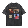 Camiseta lavada Vintage rapero Frank para hombre y mujer, camisa de gran tamaño con gráfico Rubio, estilo Hip Hop, informal, a la moda