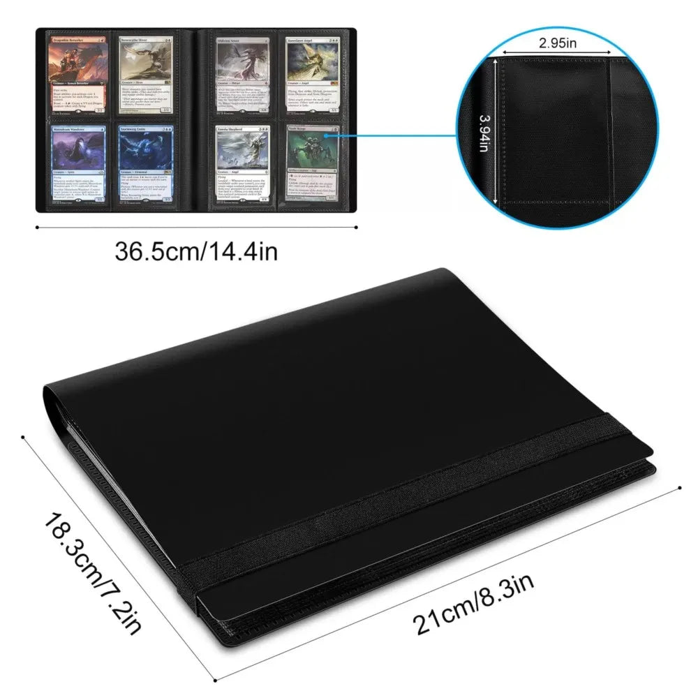 Álbum para 160 Tarjetas, Carpeta con 4 Bolsillos, Apta para Tarjetas de Pokémon, Yugioh, Béisbol, Fútbol y Otros Deportes