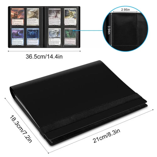 Álbum para 160 Tarjetas, Carpeta con 4 Bolsillos, Apta para Tarjetas de Pokémon, Yugioh, Béisbol, Fútbol y Otros Deportes