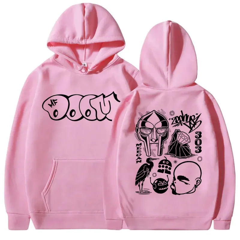 Rapero Mf Doom Madvillain Metal Face estampado gráfico Sudadera con capucha hombres mujeres Hip Hop moda sudadera hombres polar sudaderas con capucha de gran tamaño