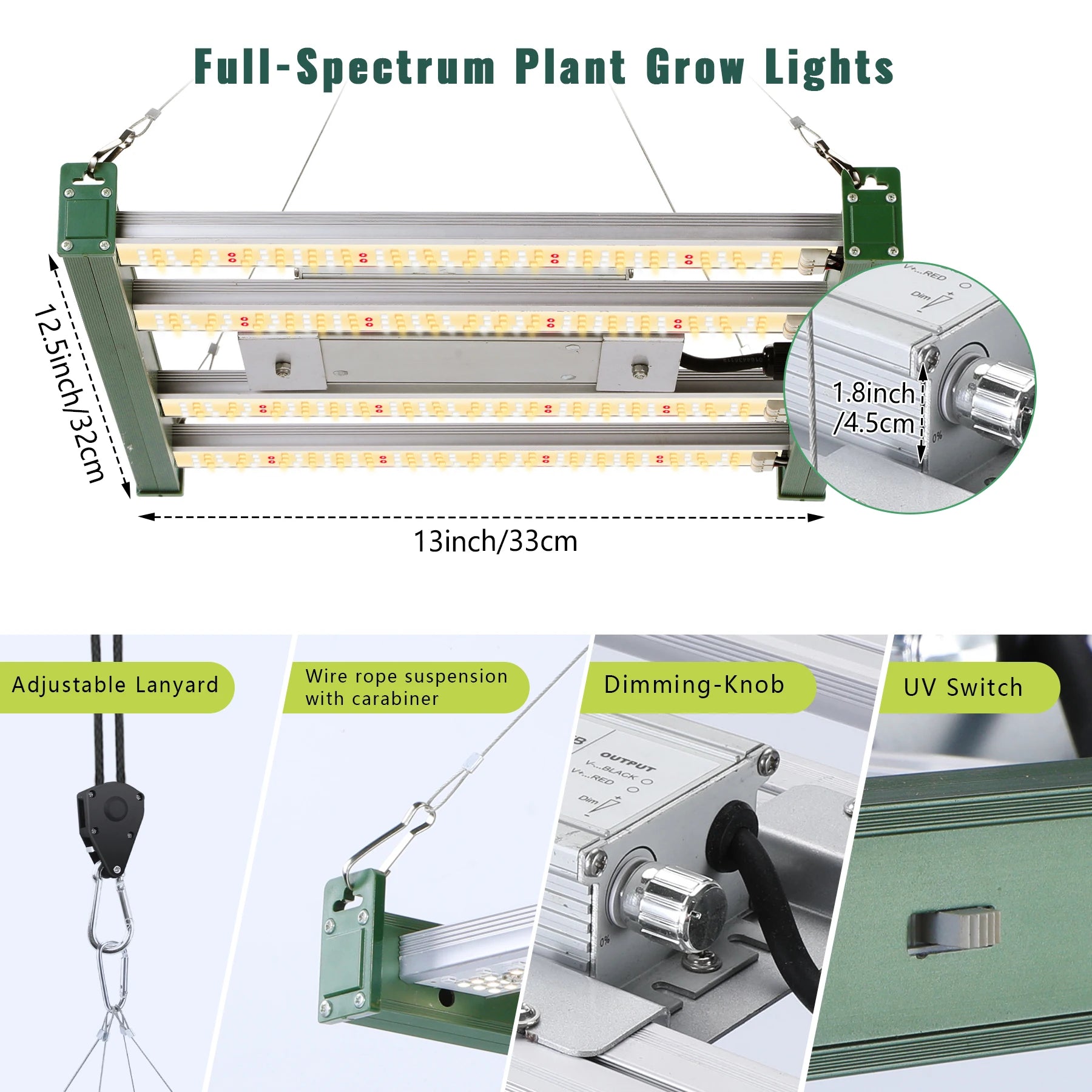 Lámpara LED para plantas de 2000W/1200W, lámpara LED de cultivo de modo Dual VEG Bloom regulable doble, lámpara para plantas luces de cultivo de espectro completo