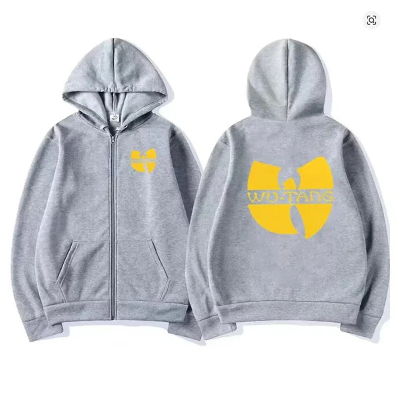 Sudadera con capucha con gráficos Hip Hop Années 90 Wu Clan T-Tangs para hombre y mujer, chaqueta punk con cremallera, abrigo gótico de manga larga de lana, ropa de calle holgada