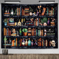 Tapiz de biblioteca de gato negro para colgar en la pared, tela de Altar de bruja oculta, tapices de Tarot, decoración estética para dormitorio, tapices impresos