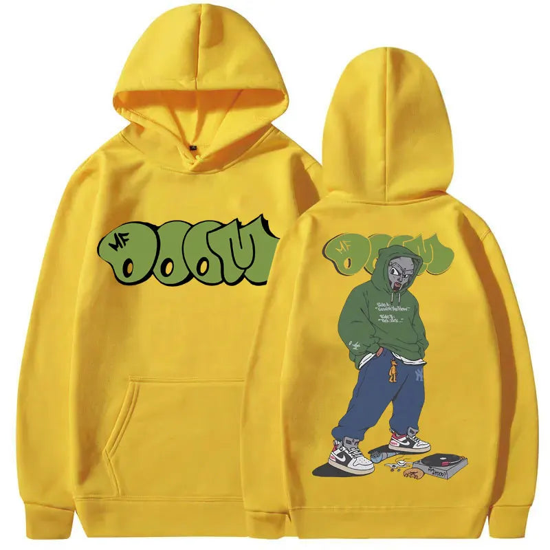 Sudadera con capucha con estampado gráfico de rapero Mf Doom para hombre y mujer, sudadera de lana de gran tamaño de Hip Hop, sudaderas con capucha de tendencia a la moda para hombre, Streetwea